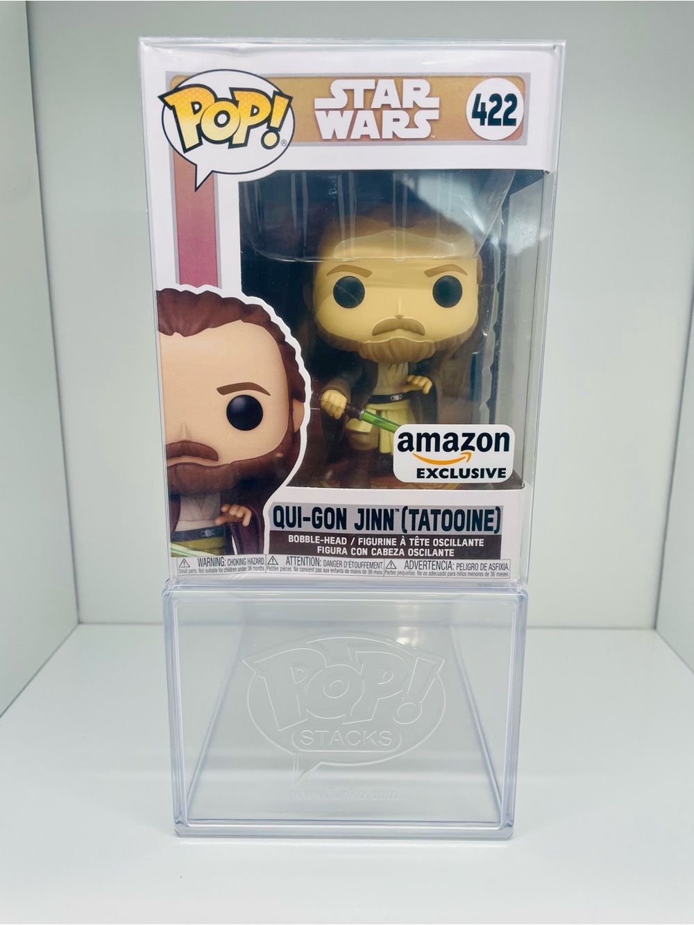 Funko Pop! Star Wars Qui-Gon Jinn Vinyl Figure (#422) - AMAZON EXCLUSIVE